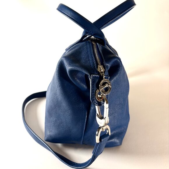 Longchamp Blue Leather Le Pliage Cuir Top Handle Crossbody - Picture 6 of 14